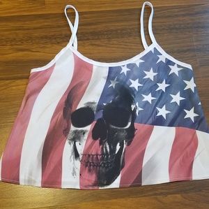 American Flag Spaghetti Strap Blouse